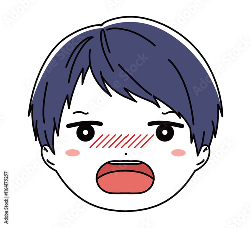 男の子の顔のアイコンイラスト