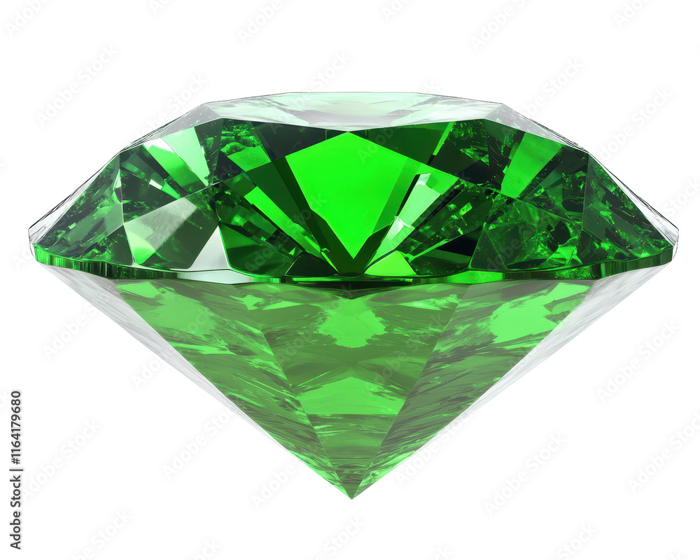 Isolated Green Emerald Diamond Isolated Green Emerald Diamond