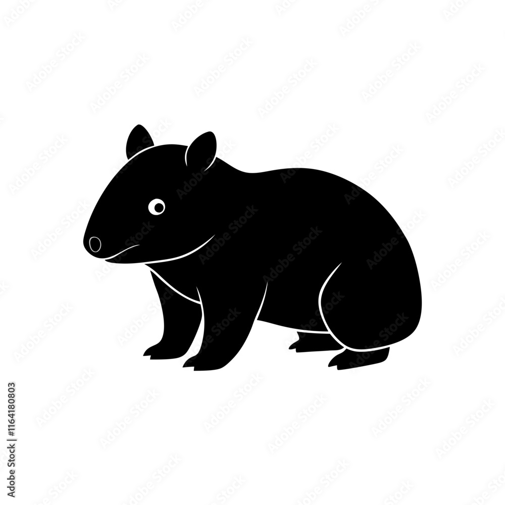 Obraz premium Wombat cartoon vector silhouette
