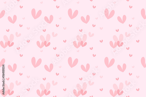 seamless pattern with pink hearts vector geometric Valentine's element design for fabric, wallpaper, background, paper cover, ceramic, embroidery, ornament, poster, printing, card