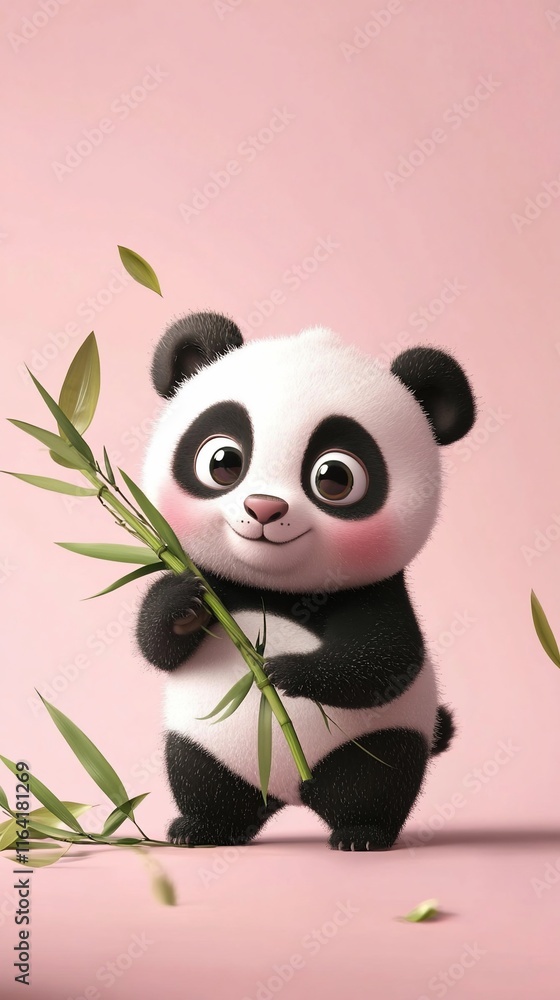 panda with bamboo panda with bamboo