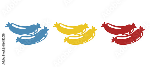 sausage icon on white background, vector illustration