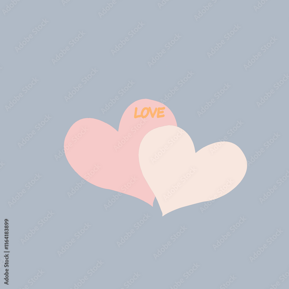 hearts on pastel background. greeting card with hearts, graphic elements hearts on pastel background. greeting card with hearts, graphic elements