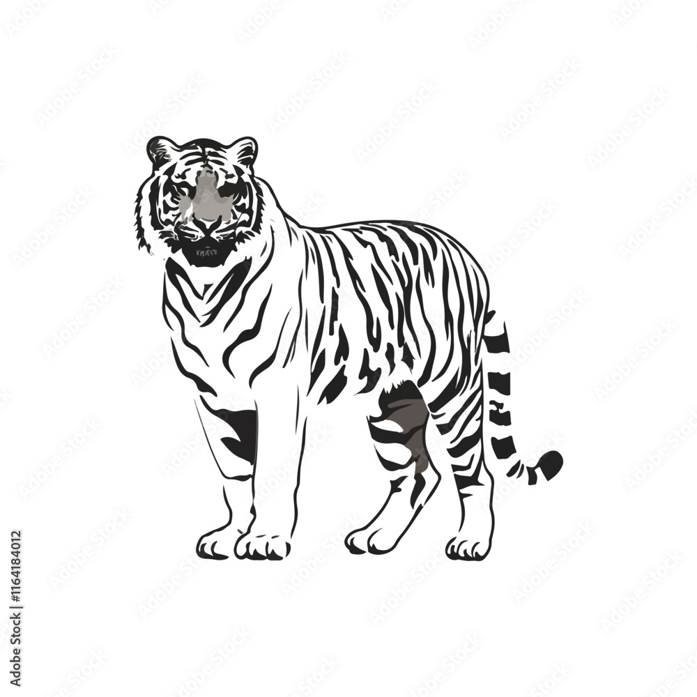 Naklejka premium Tiger Silhouette vector 