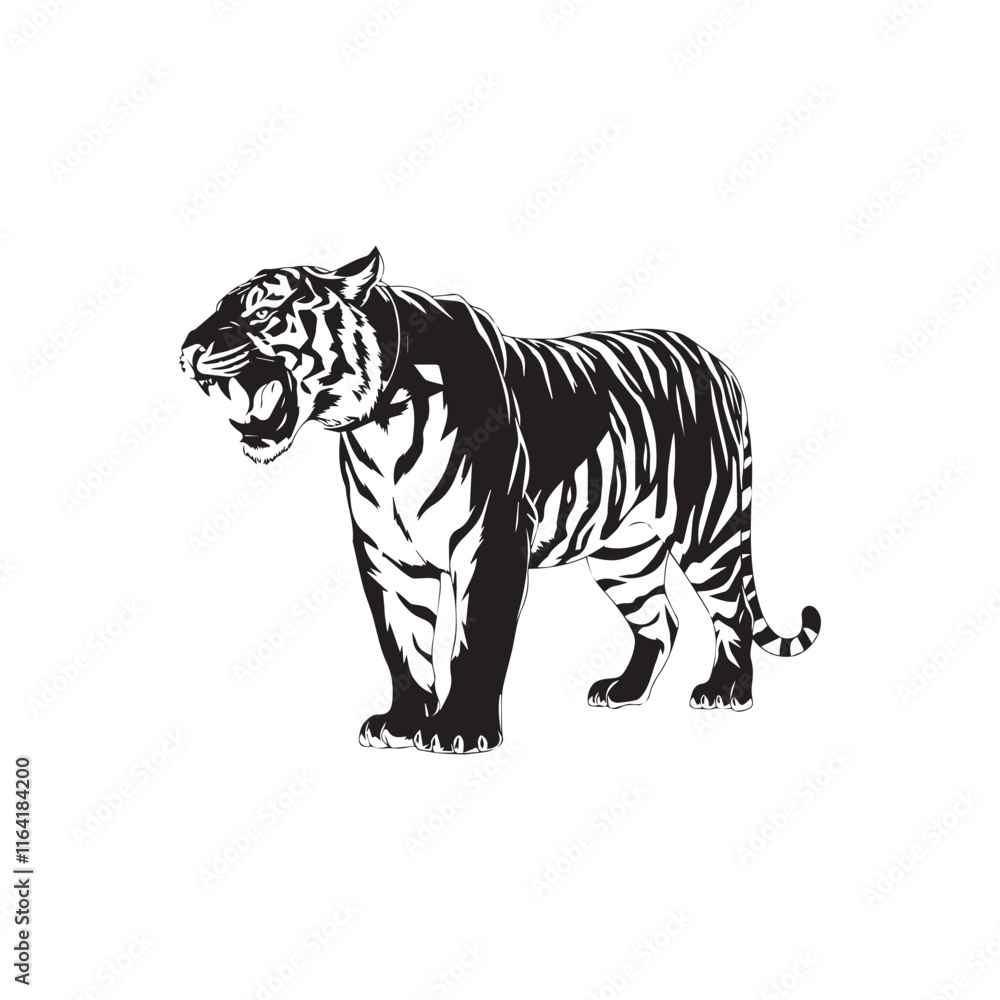 Naklejka premium Tiger Silhouette vector 