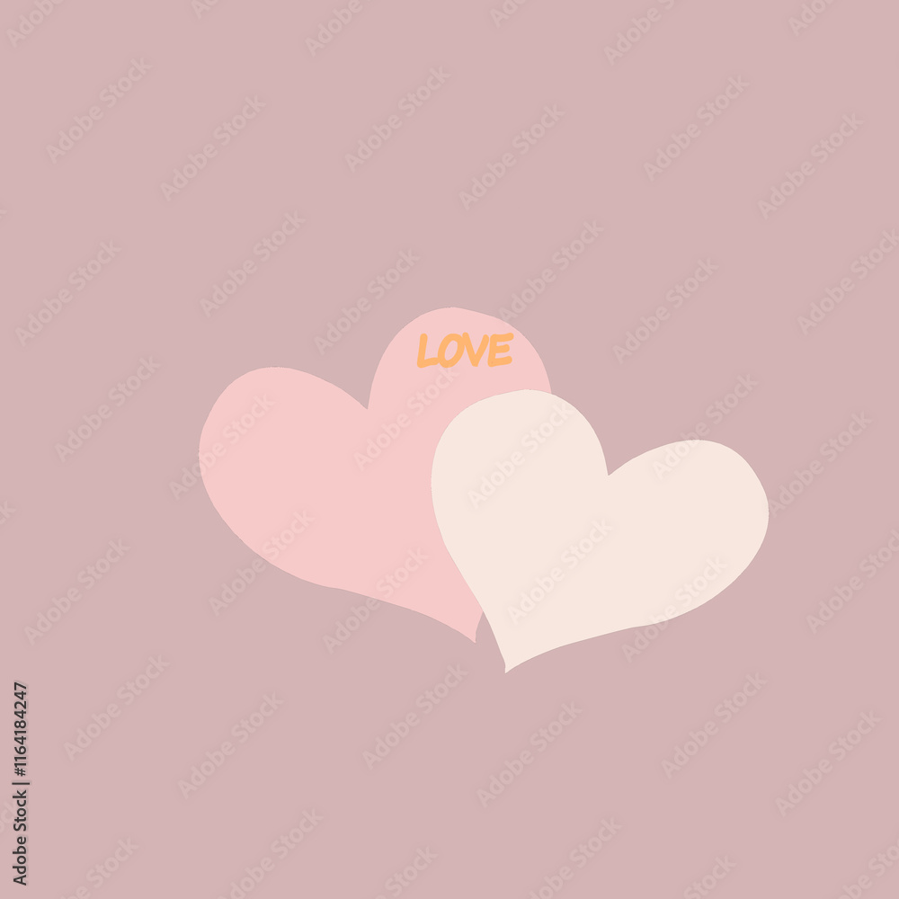 hearts on pastel background. greeting card with hearts, graphic elements hearts on pastel background. greeting card with hearts, graphic elements