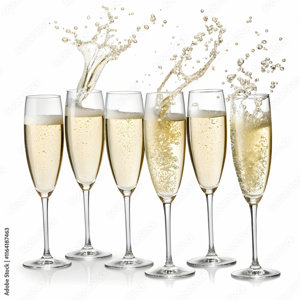 champagne glasses clinking in celebration, framed by a romantic heartfelt glow isolated on white background champagne glasses clinking in celebration, framed by a romantic heartfelt glow isolated on white background