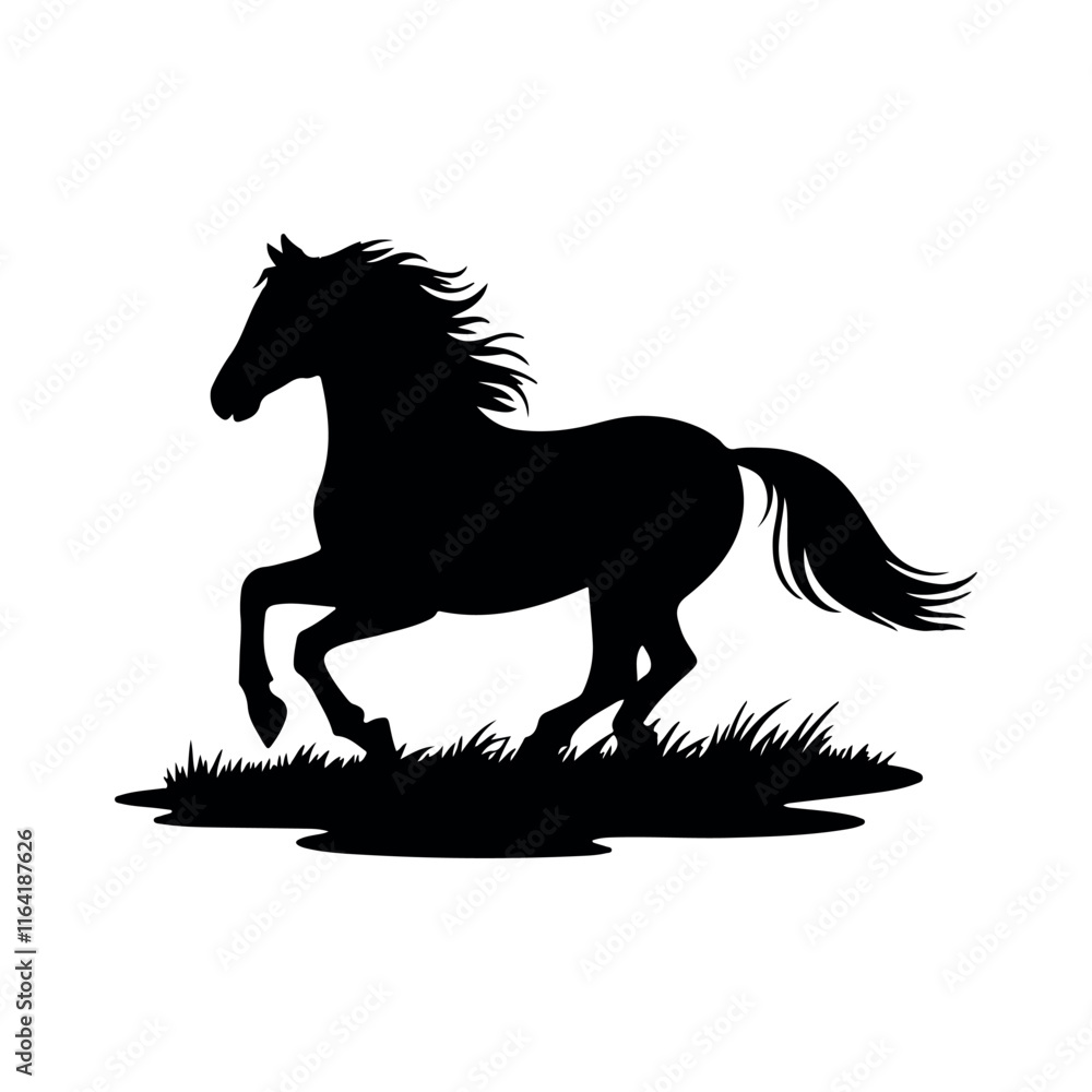 silhouette of a horse vector on a white background silhouette of a horse vector on a white background