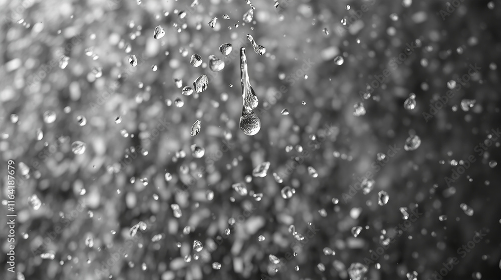 Water droplets in grayscale Water droplets in grayscale