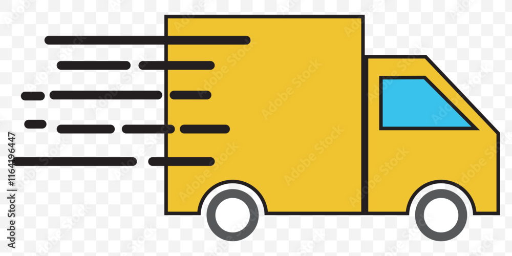Obraz premium Fast shipping delivery truck icon for logistics and transportation. eps 10.
