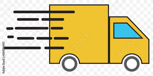 Fast shipping delivery truck icon for logistics and transportation. eps 10.