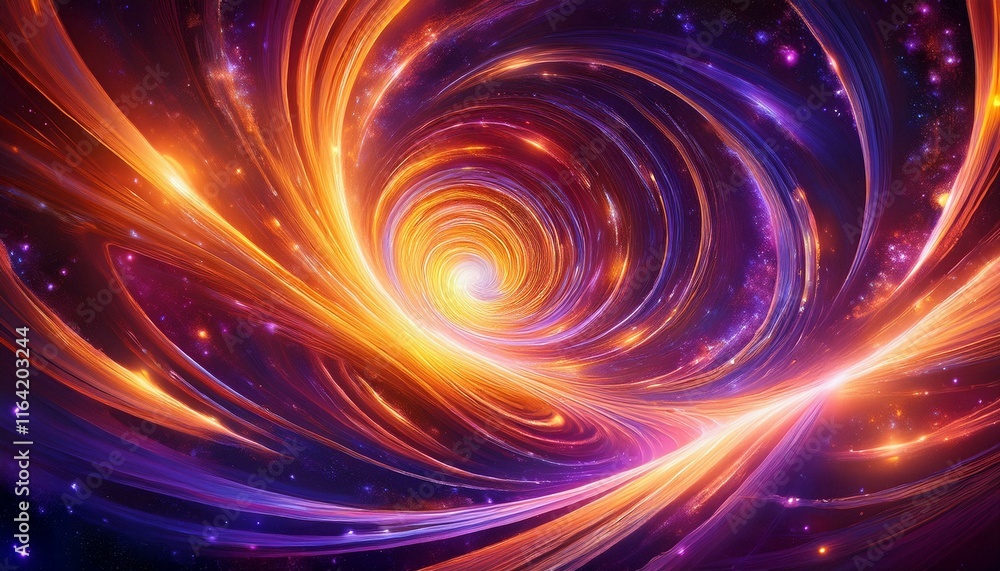 Cosmic Swirl: Fiery Orange and Violet Fractal Nebula Cosmic Swirl: Fiery Orange and Violet Fractal Nebula