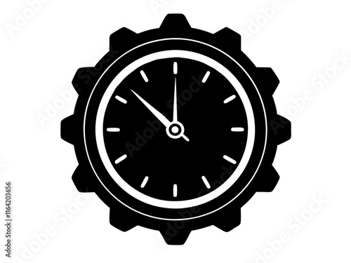 Clock  black silhouette vector, Simple silhouette Design vector icon with white background, Watch Silhouette Design 