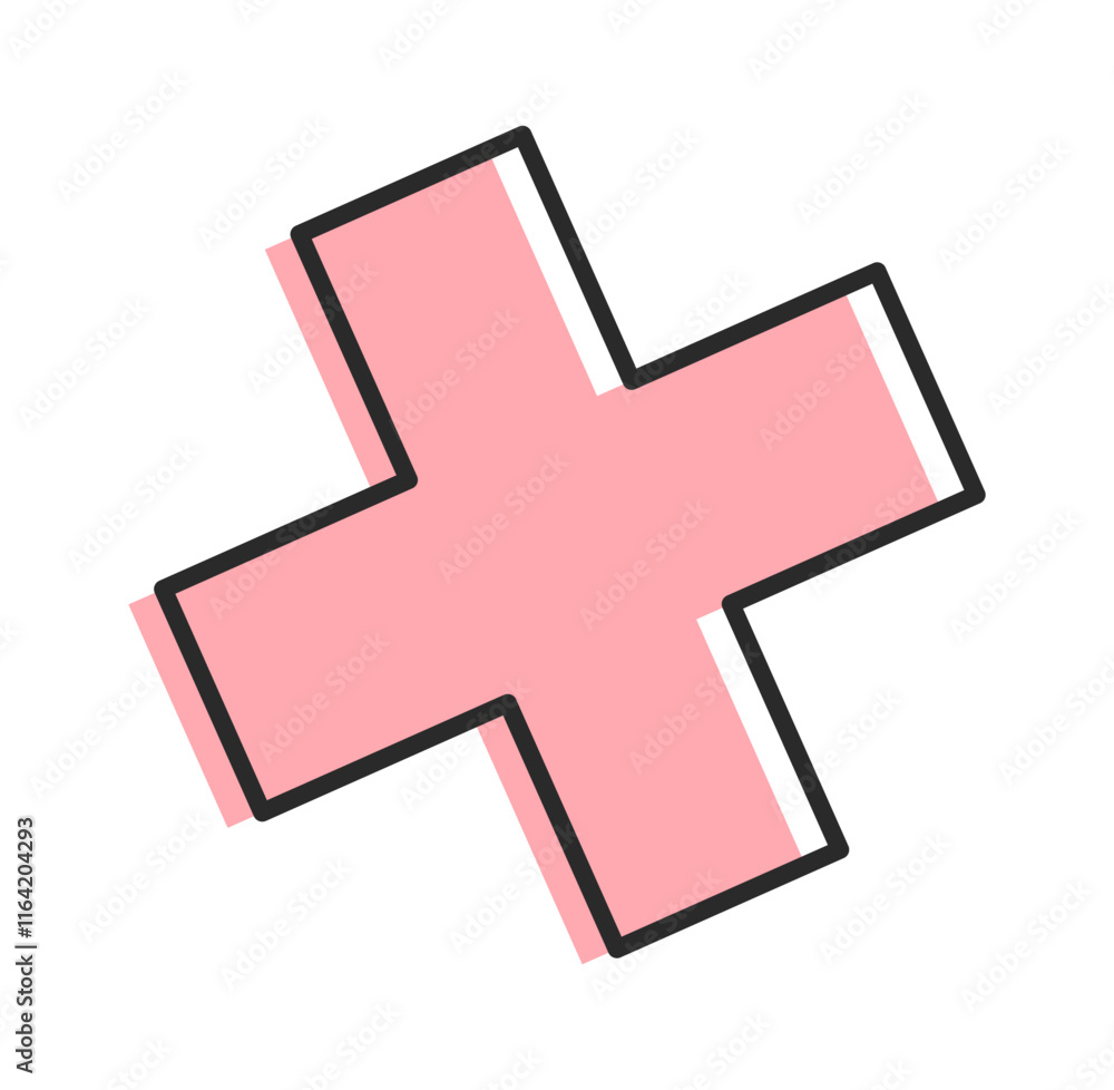 Fototapeta premium Cross plus groovy minimal element