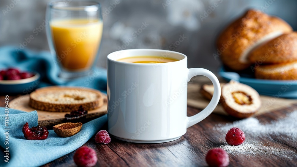 breakfast table mug mockup scene breakfast table mug mockup scene