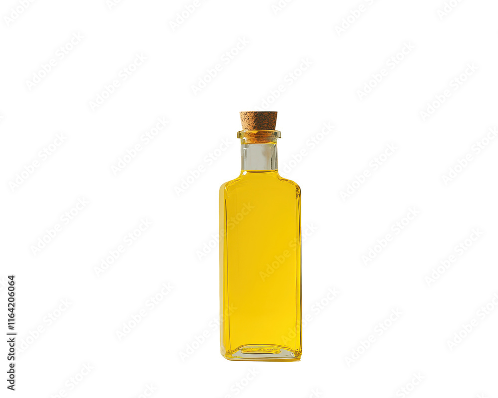 Isolated Glass Bottle of Olive Oil with Cork Stopper Isolated Glass Bottle of Olive Oil with Cork Stopper