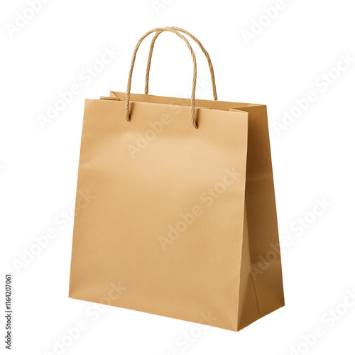 Minimalist Craft Paper Shopping Bag with Twisted Handles photo