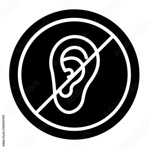 Deafness Vector Glyph Icon Design