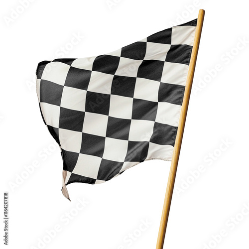 Classic Black and White Checkered Racing Flag photo