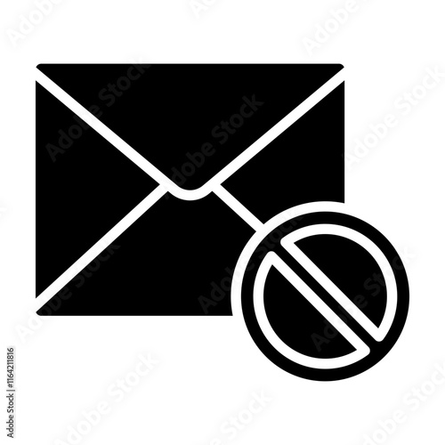Email Blocker Vector Glyph Icon Design