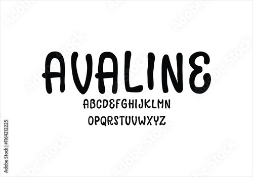 Avaline font for logo and headline. Isolated vector typeset