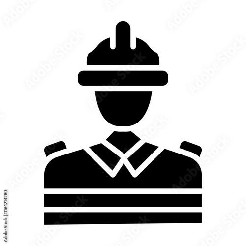 Man Firefighter Working Vector Glyph Icon Design