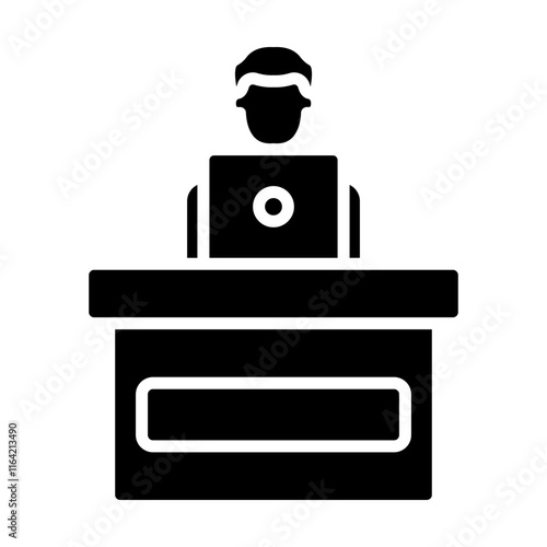 Man Layer Working Vector Glyph Icon Design