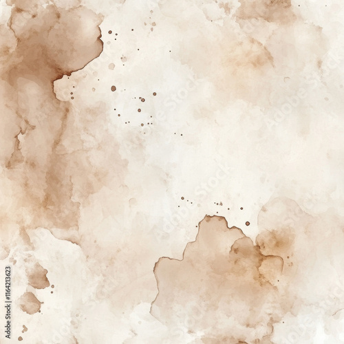 Wallpaper Mural Soft sepia and dusty pale white watercolor pattern. Elegant abstract art background featuring subtle stains and gentle splashes. Blank template design. Torontodigital.ca