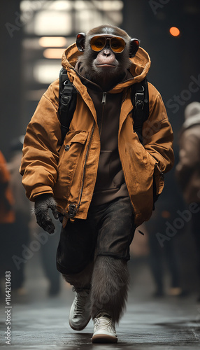 Animals wearing fashionable clothes