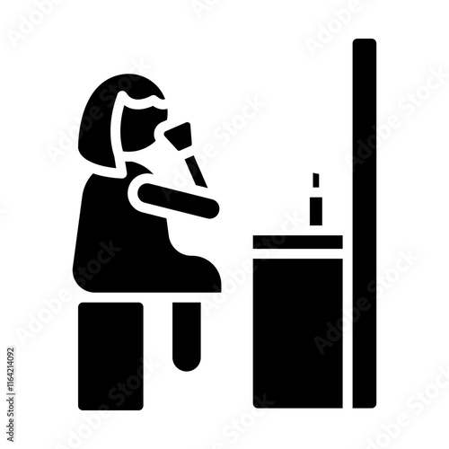 Woman Make up Vector Glyph Icon Design