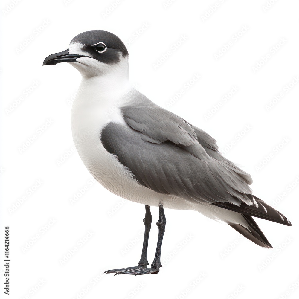 White and grey seagull Isolated on White Background Generative AI White and grey seagull Isolated on White Background Generative AI