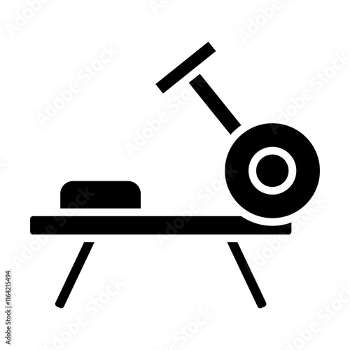 Rowing Machine Vector Glyph Icon Design