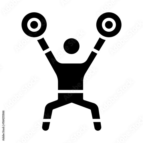 Shoulder Press Vector Glyph Icon Design
