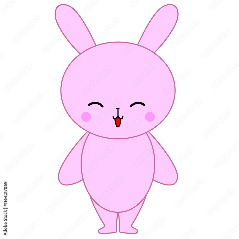 嬉しそうな笑顔のウサギのイラスト 嬉しそうな笑顔のウサギのイラスト