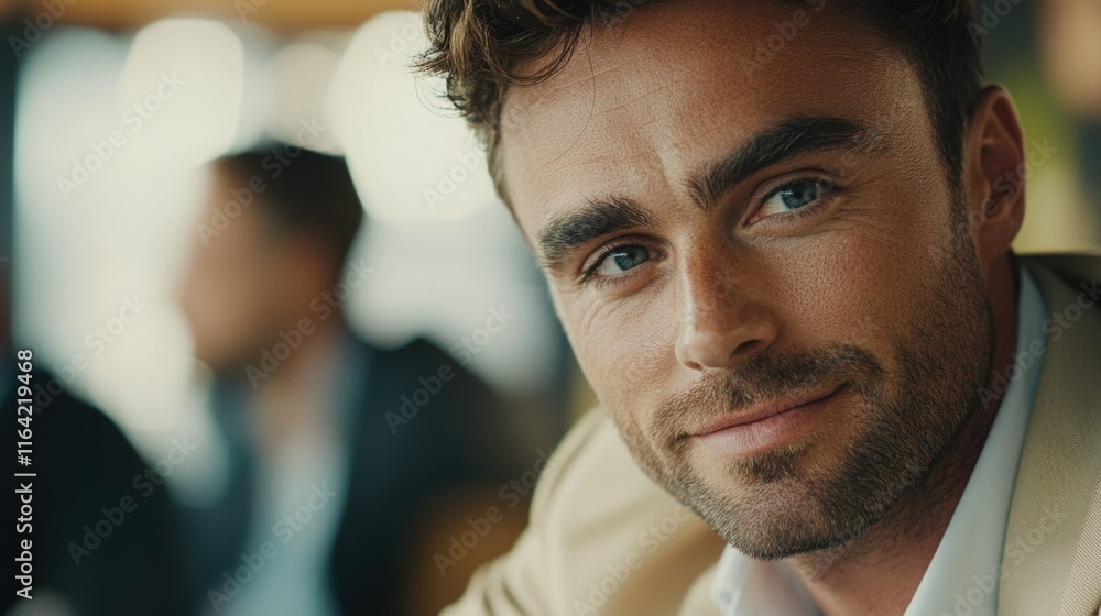Obraz premium Confident businessman with blue eyes