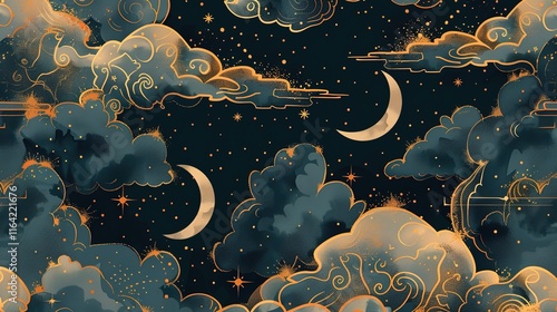 celestial seamless pattern wallpaper