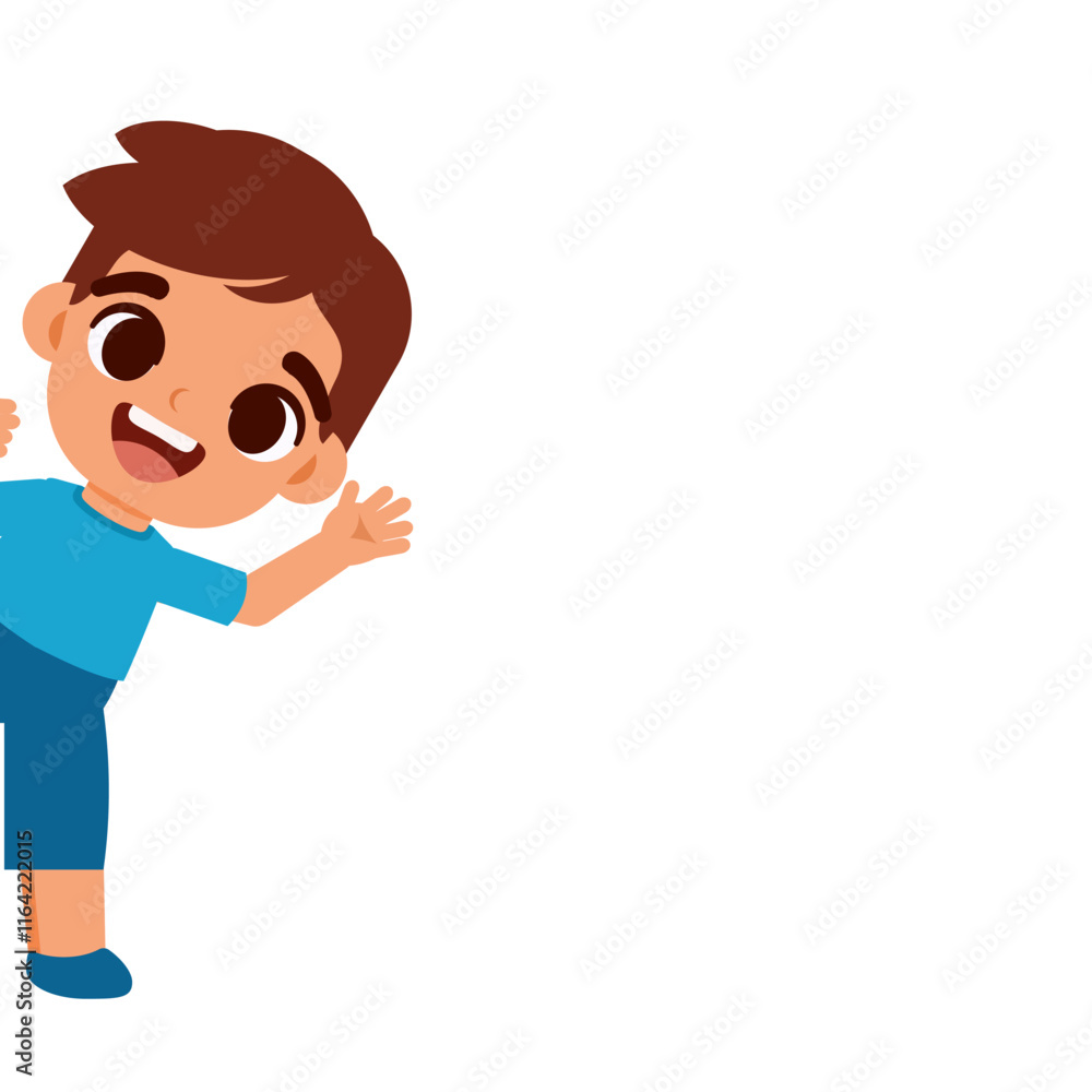 Flat illustration expression of children with happiness go back to school Flat illustration expression of children with happiness go back to school