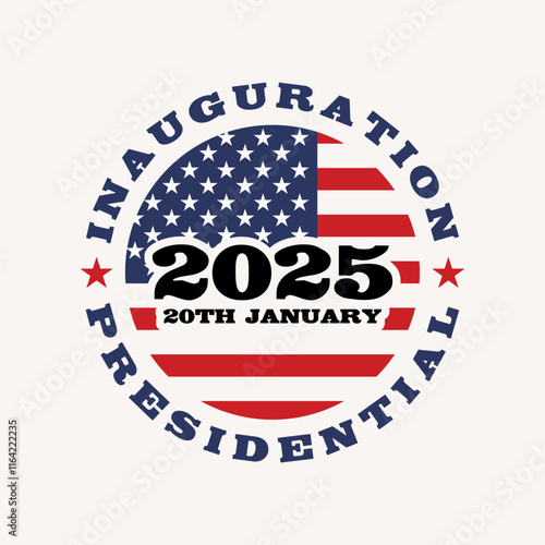 Inauguration day presidential united state round emblem vector illustration