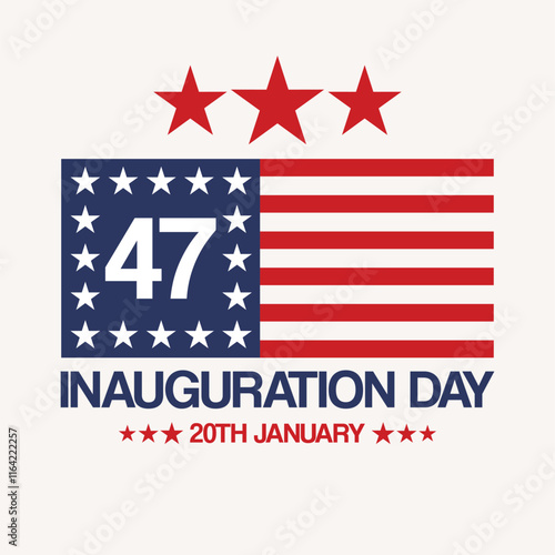 47 Inauguration day 2025 vector illustration