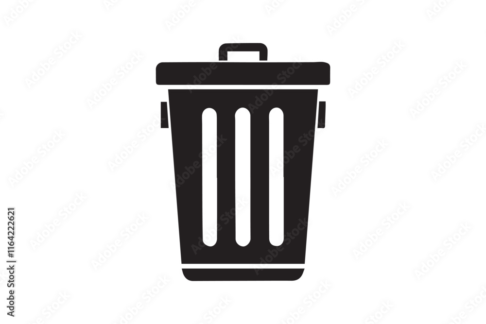 simple and unobtrusive Trash Bin dust bin vector silhouette illustration isolated in white background
simple and unobtrusive Trash Bin dust bin vector silhouette illustration isolated in white background