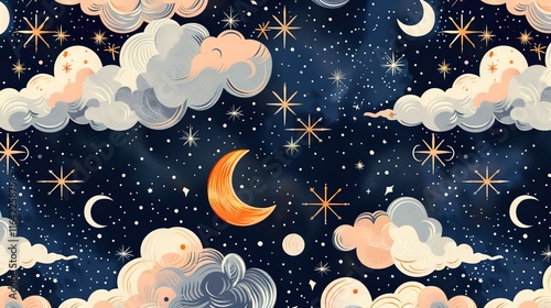 celestial seamless pattern wallpaper