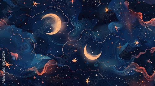 celestial seamless pattern wallpaper