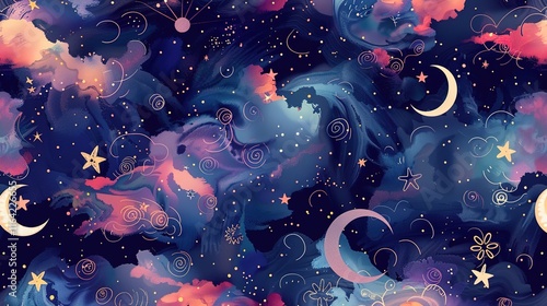 celestial seamless pattern wallpaper