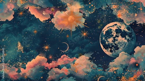 celestial seamless pattern wallpaper