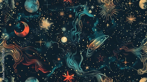 celestial seamless pattern wallpaper
