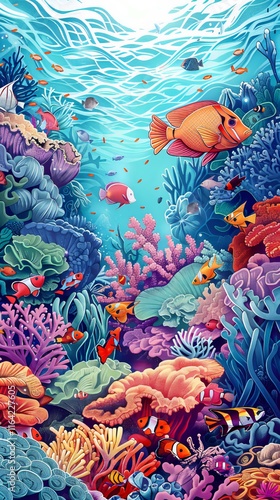 Wallpaper Mural Vibrant Coral Reef: An Underwater Paradise Torontodigital.ca