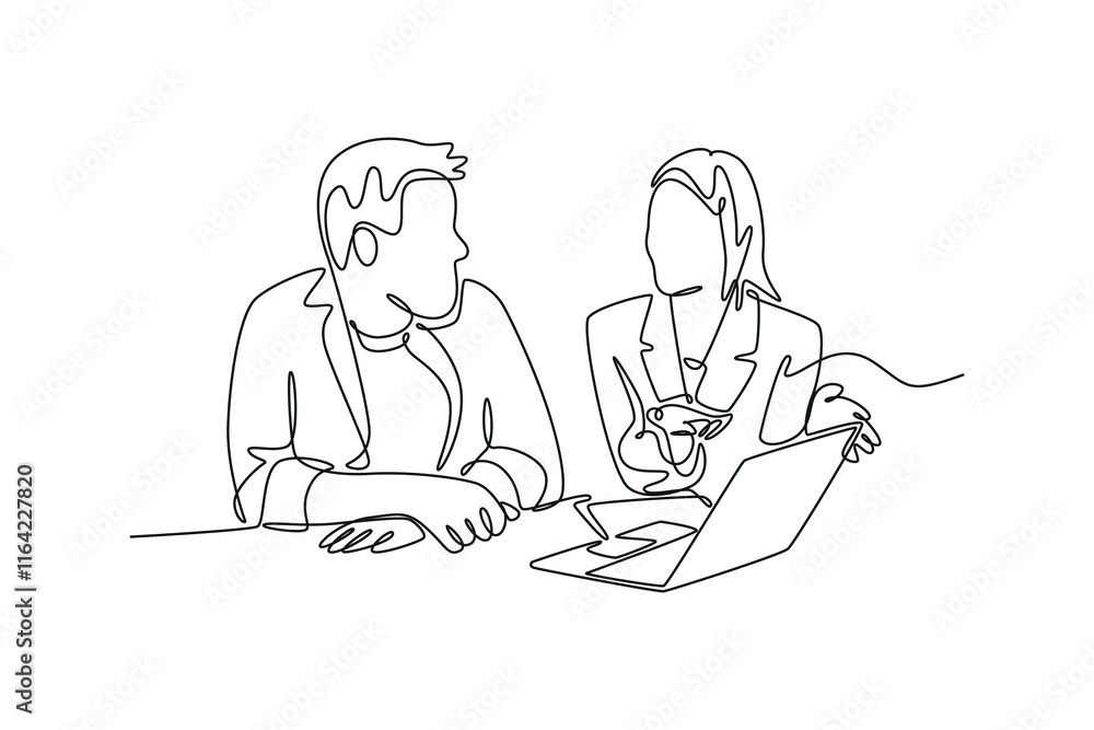 Financial literacy concept. Single line draw design vector graphic illustration. Financial literacy concept. Single line draw design vector graphic illustration.