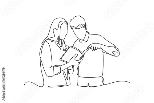  Financial literacy concept. Single line draw design vector graphic illustration.