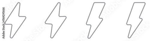flash thunder power icon, flash lightning bolt icon with thunder bolt - Electric power icon symbol - Power energy icon sign in filled, thin, line, outline and stroke style for apps and website