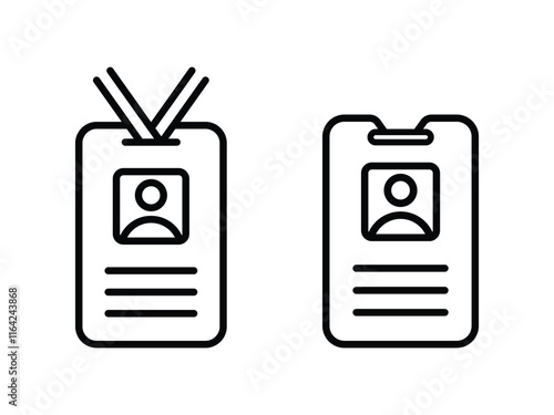 ID Card icon collection. Employee clerk card, driver license, Identification card, Identification Card outline.